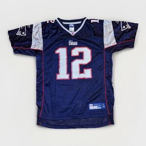 Tom Brady Patriots #12 Youth XL Jersey Reebok NFL Equipment Blue
